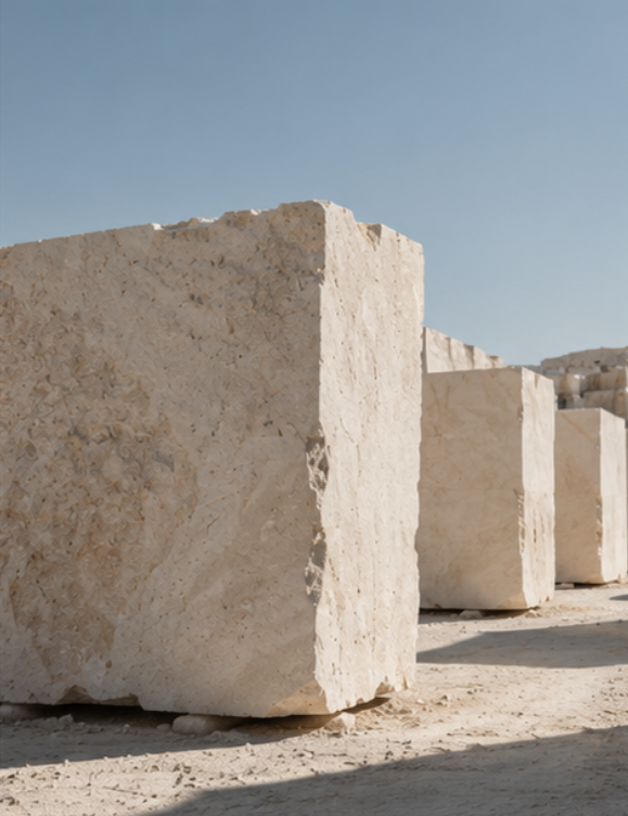 Bloques de piedra caliza Limestone en cantera