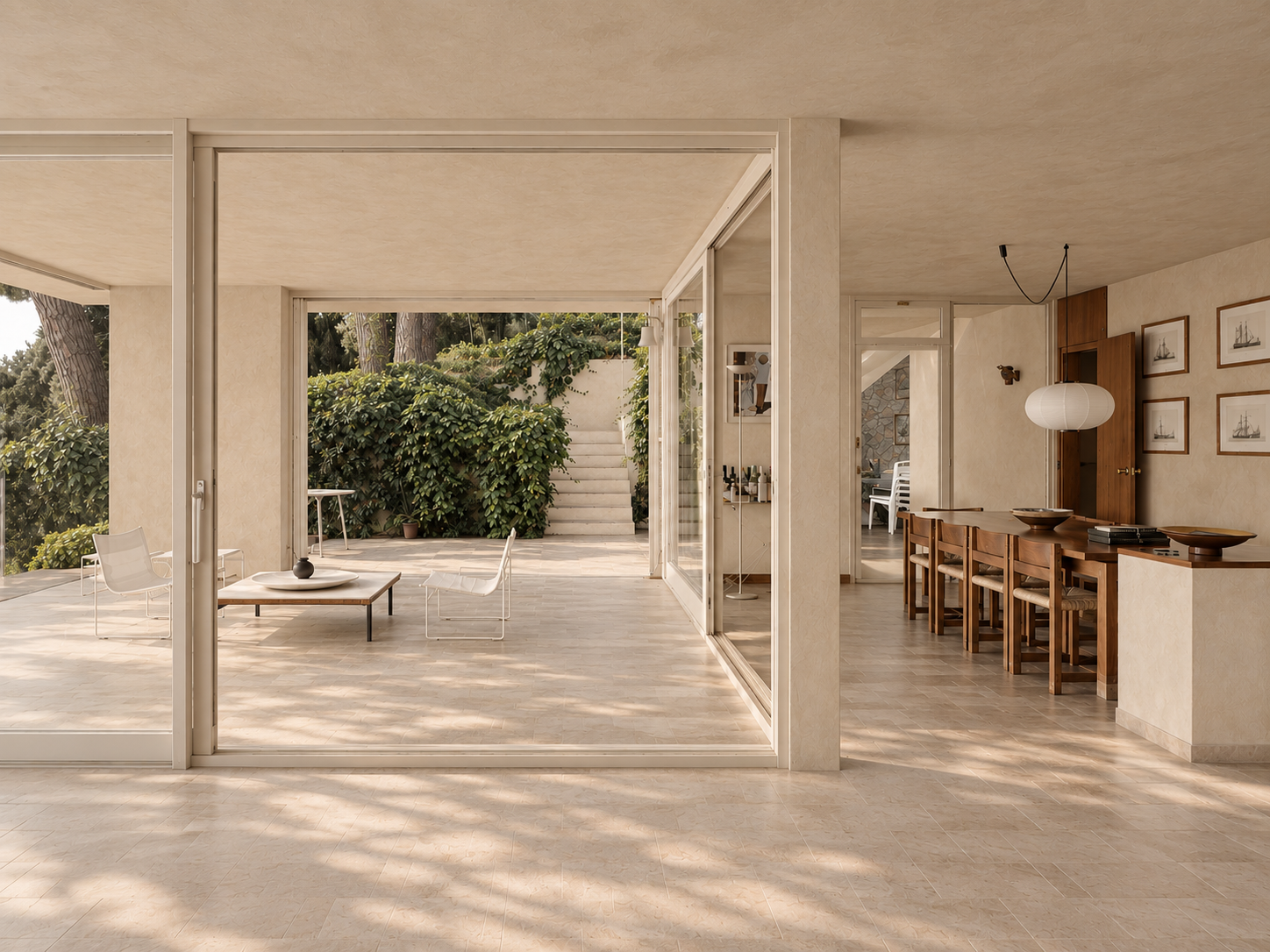 Arquitectura abierta con superficies acabadas en Limewash Arena 30.