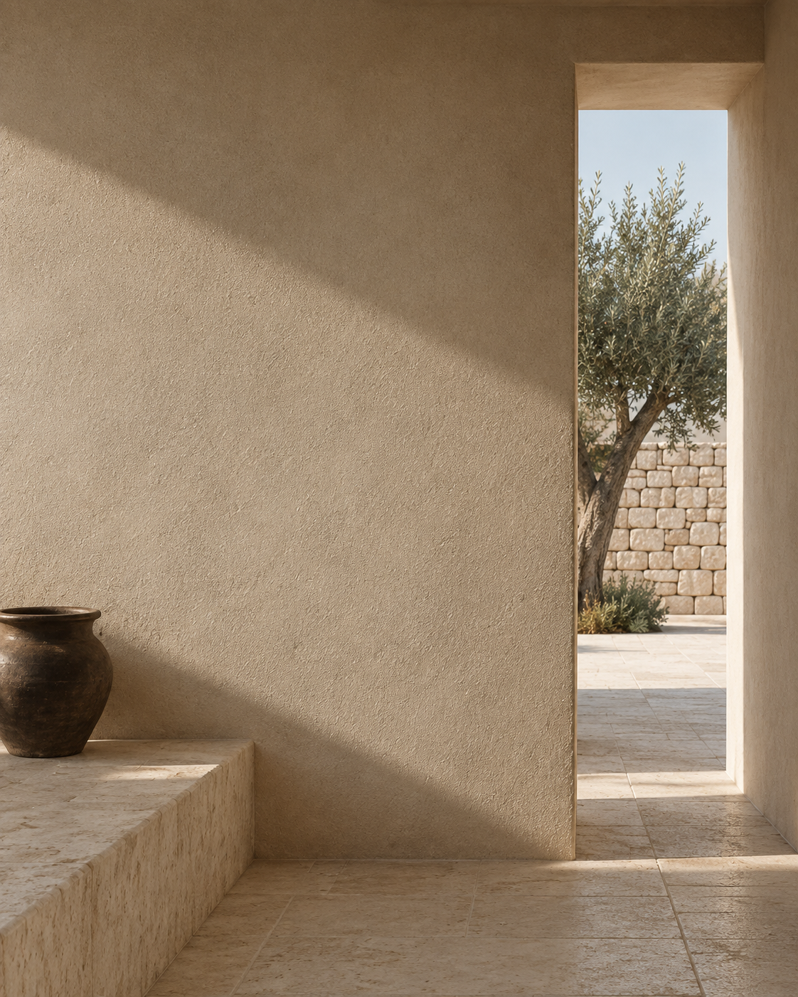 Interior finished with mineral-textured Limedolomite